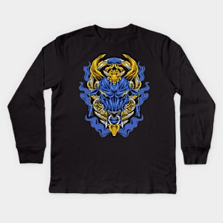 Blue Bull mechanism Kids Long Sleeve T-Shirt